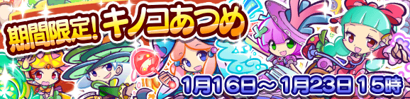 期間限定！キノコあつめのお知らせ